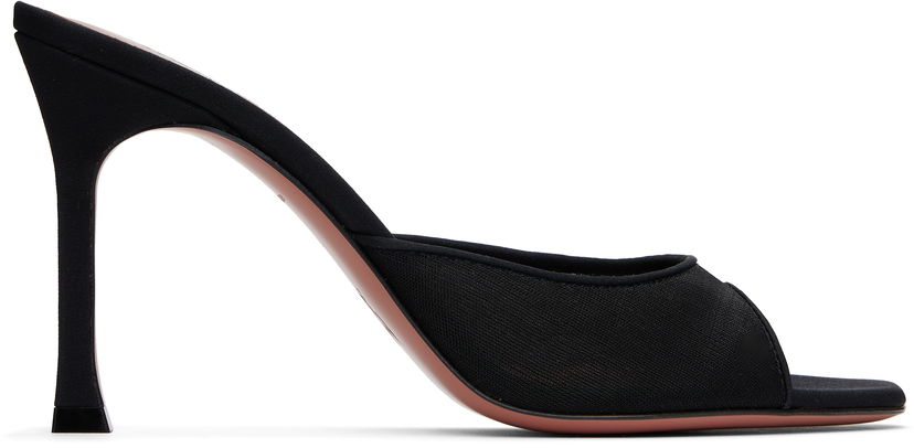 Asusteet Amina Muaddi Amina Muaddi Alexa Mesh Slipper 95 Heeled Sandals Musta | ALEXA MESH SLIPPER