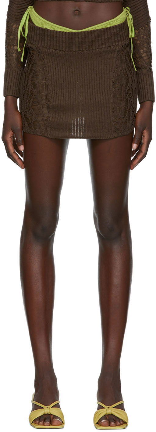 Hame GUIZIO Guizio Knit Mini Skirt Ruskea | MCMS 2