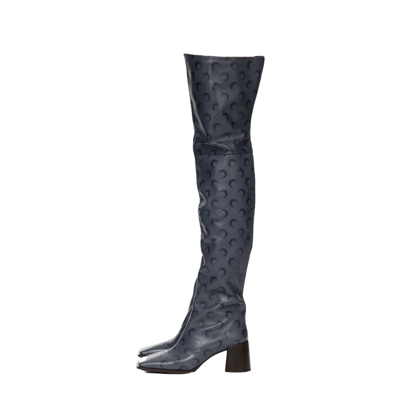 Tennarit ja kengät Marine Serre Airbrushed Leather Block High Boots Sininen | WFW039A