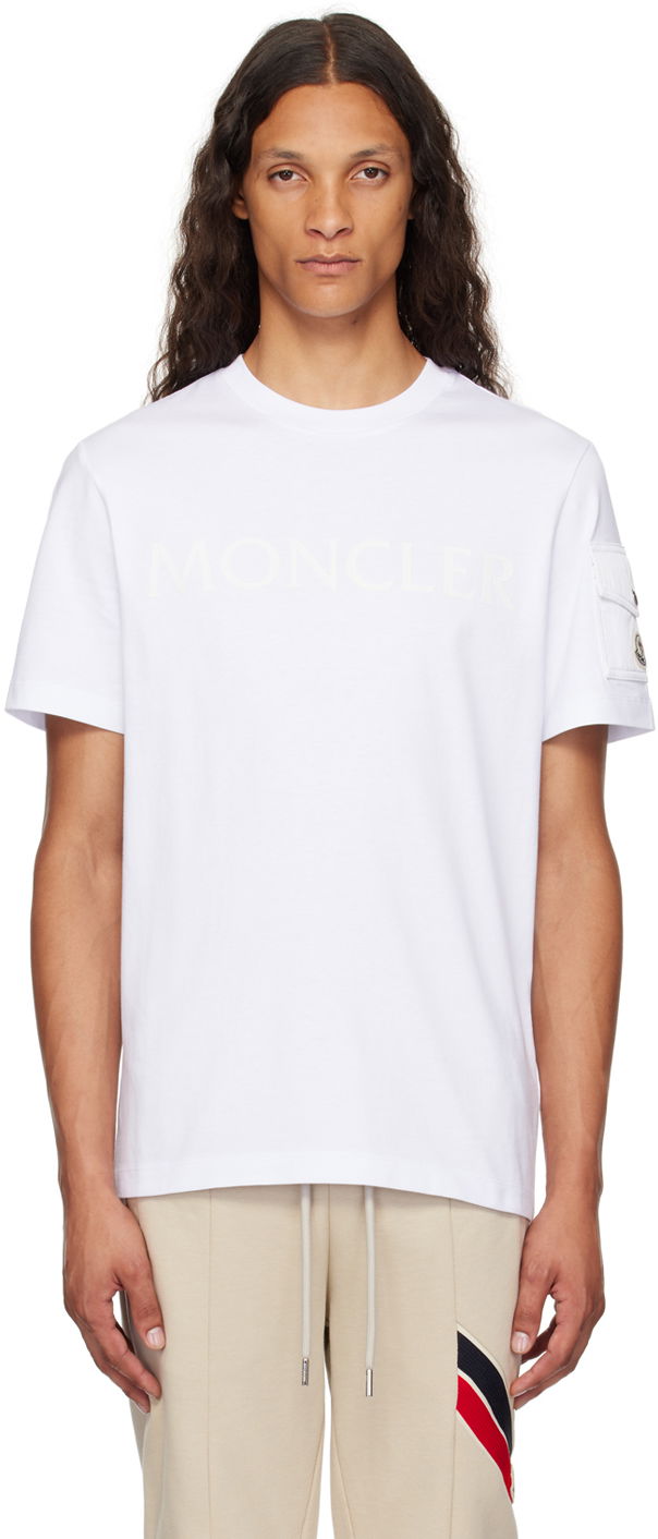 T-paita Moncler White Pocket T-Shirt Valkoinen | J20918C000548390T