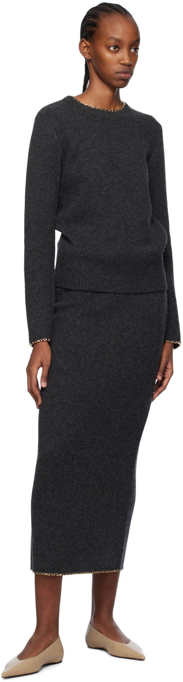 Villapaita TOTEME TOTEME Chain-Edge Sweater Harmaa | 241-WRT1015-YA0004, 3