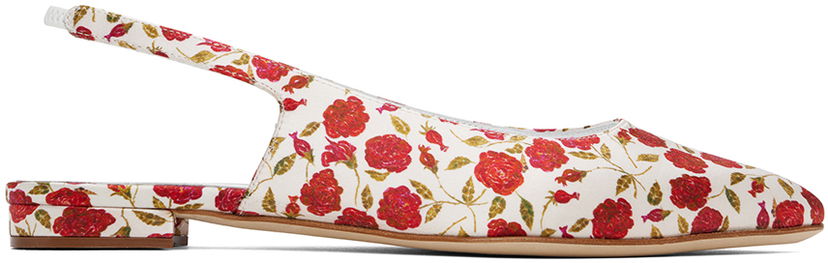 Kengänhoito Manolo Blahnik Manolo Blahnik Sawra Slingback Ballerina Flats Valkoinen | 224-1686