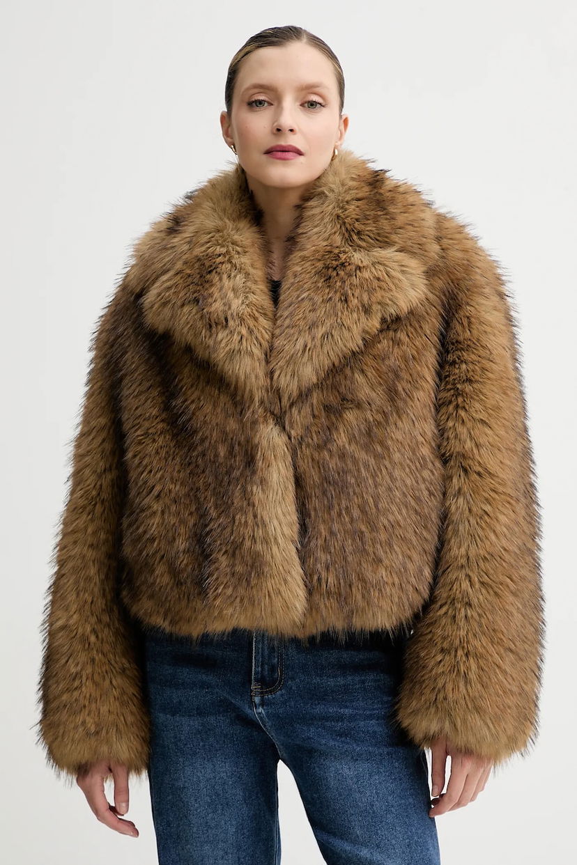 Takit STAND STUDIO Cropped Faux Fur Coat Samara Ruskea | 61701.9405