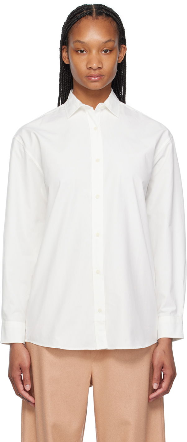 Paita Baserange Long Sleeve Button Up Shirt Valkoinen | SHOL-CO-SU24