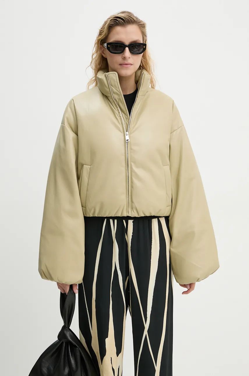 Bomber-takki Nanushka Oversized Cropped Puffer Jacket Beige | NW24PFSG11062, 0