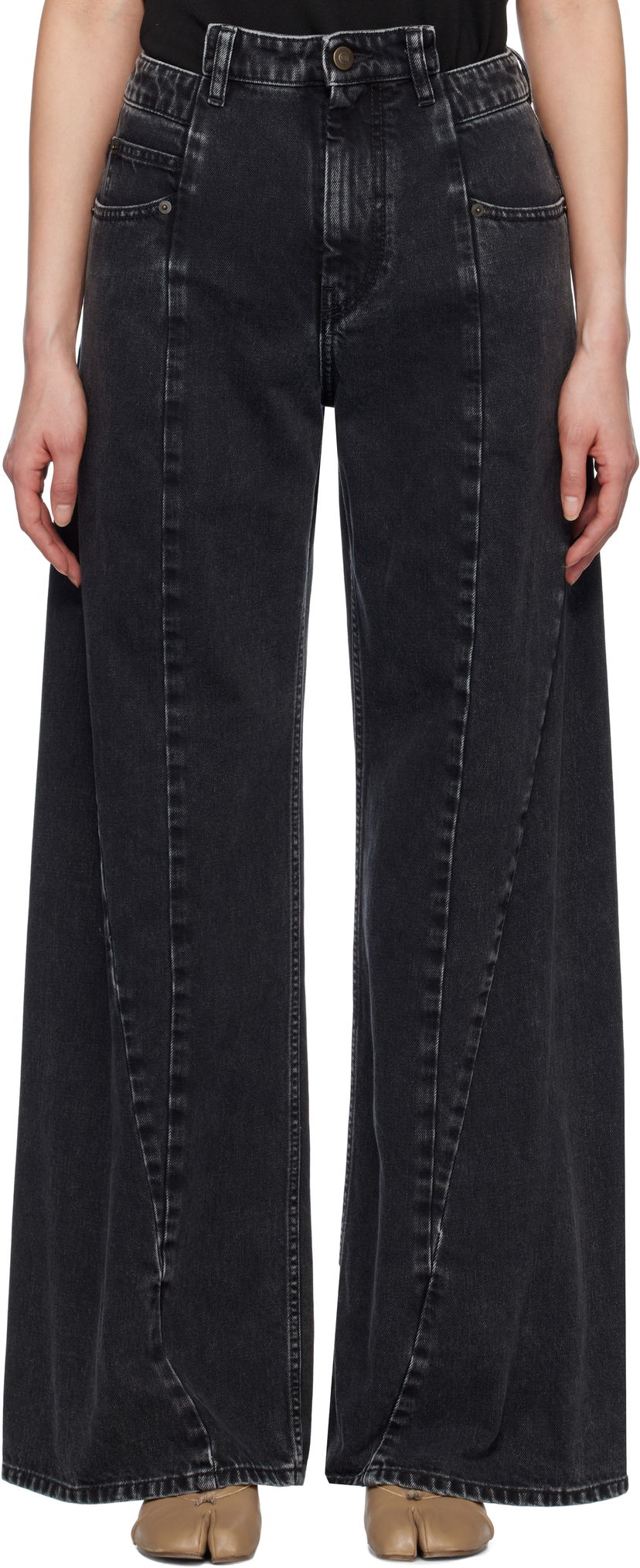 Jeans Maison Margiela Maison Margiela 5 Pocket Wide Leg Jeans Musta | S51LA0133 S30496