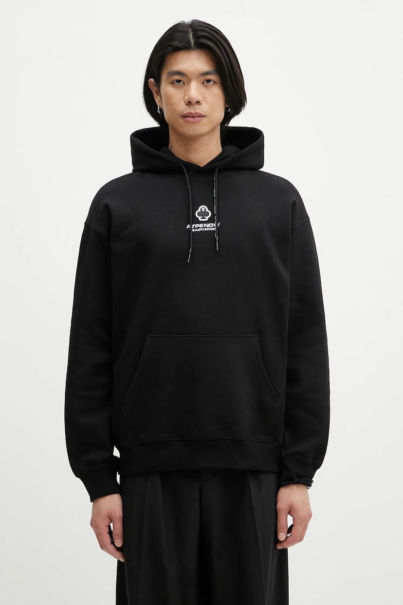 Huppari AAPE by A Bathing Ape AAPE Now Hoodie with Application Musta | AAPSWMB323XXN
