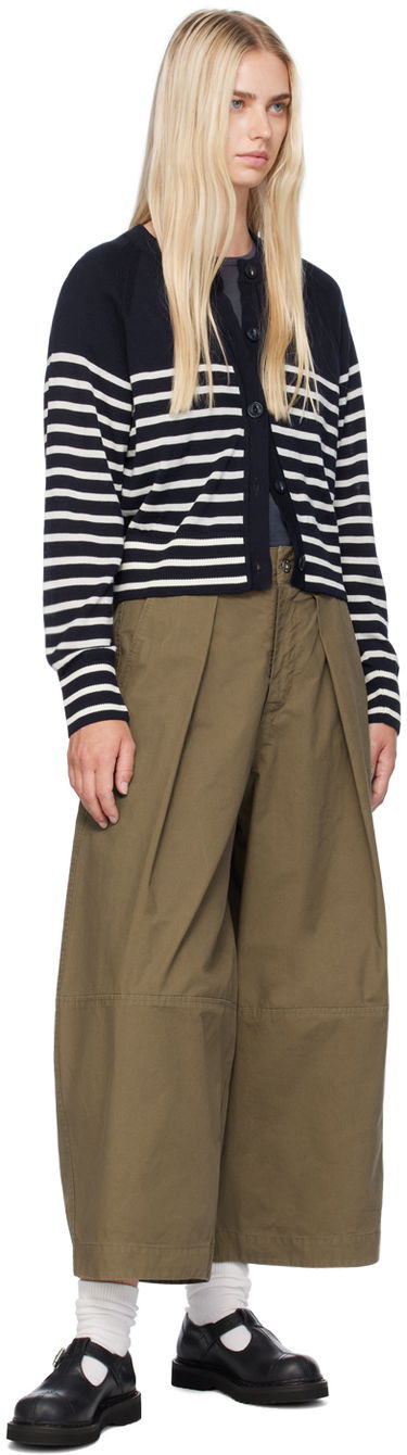 Villapaita YMC YMC Foxtail Stripe Cardigan Tummansininen | Q8WMD, 3