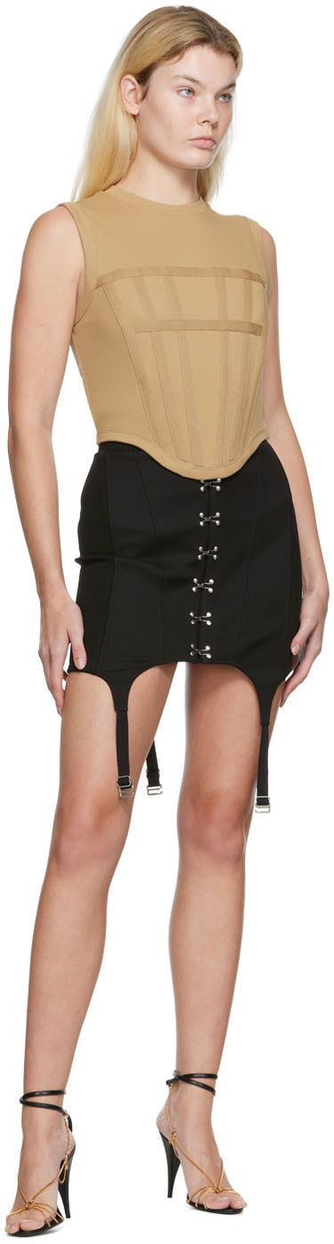 Tankkitoppi Dion Lee Rib Knit Corset Tank Top Beige | C3017R22, 3