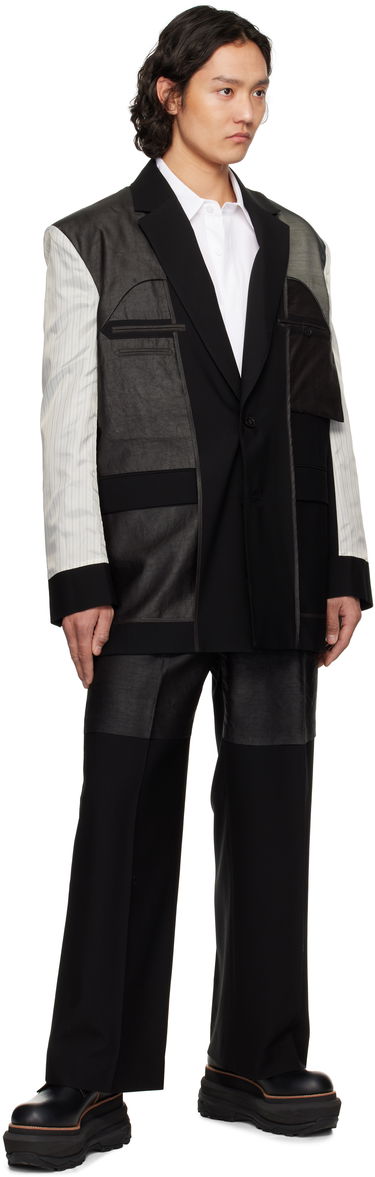Housut Feng Chen Wang Feng Chen Wang Deconstructed Patchwork Trousers Musta | FUS19TR05, 3