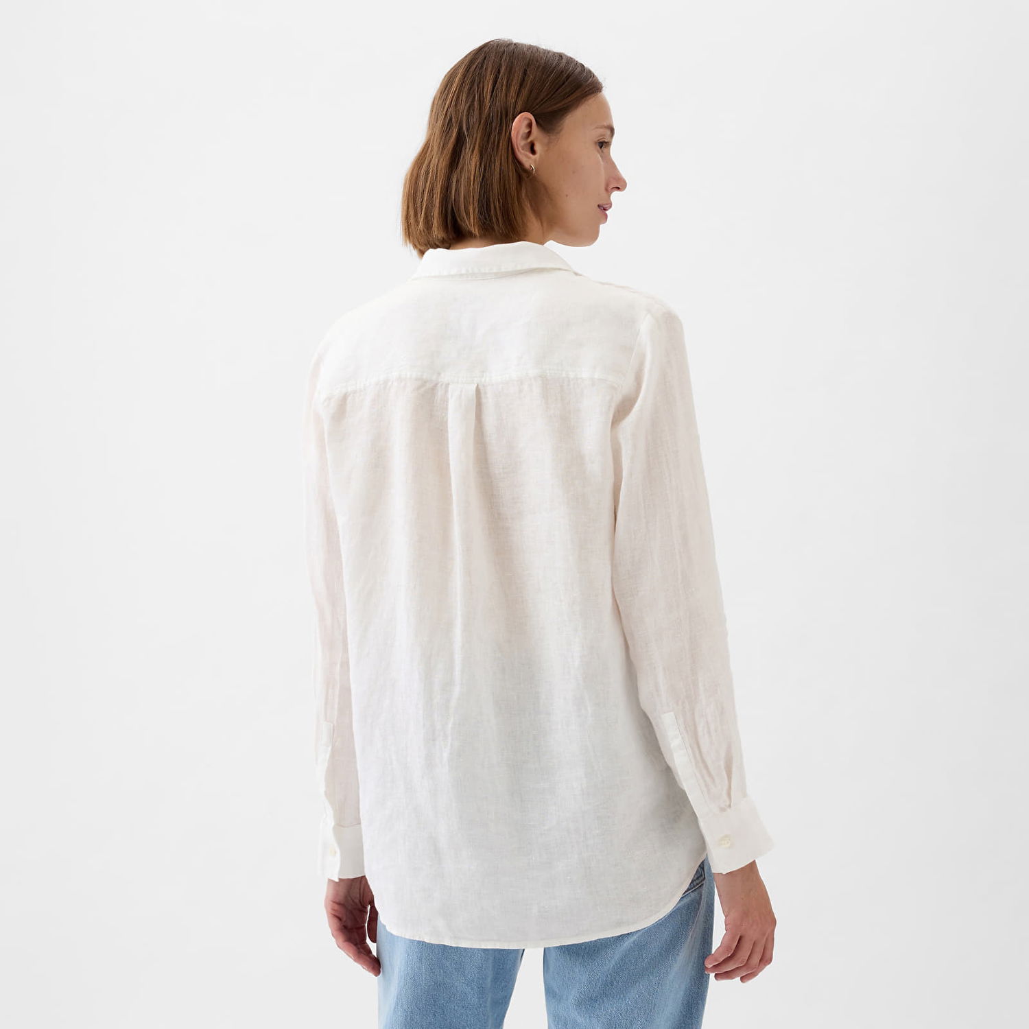 Paita GAP Linen Boyfriend Shirt New Off White Valkoinen | 875983-03, 1