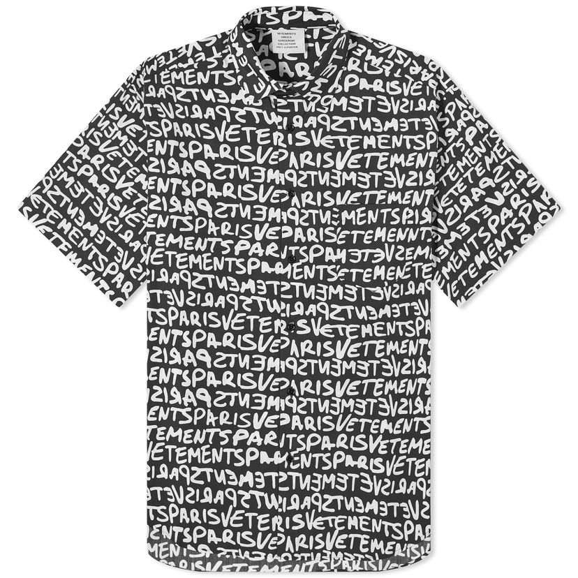 Paita VETEMENTS Grafitti Print Shirt Musta | UE64SH800BW