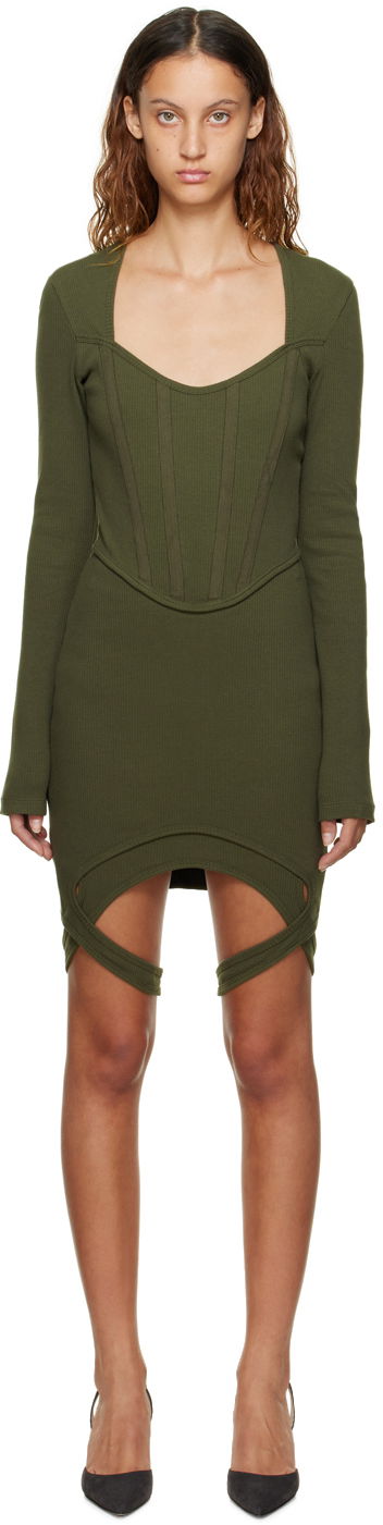 Mekko Dion Lee Dion Lee Fin Corset Minidress Vihreä | A9862P22