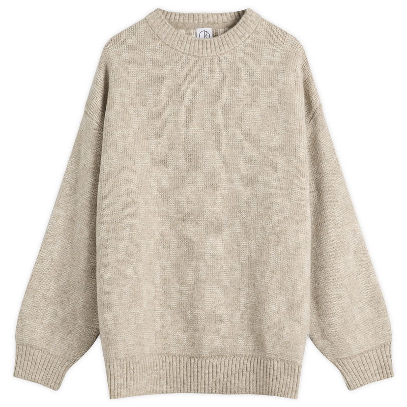 Villapaita Polar Skate Co. George P Pattern Knit Jumper, Size Small Beige | PSC-F25-57-SND