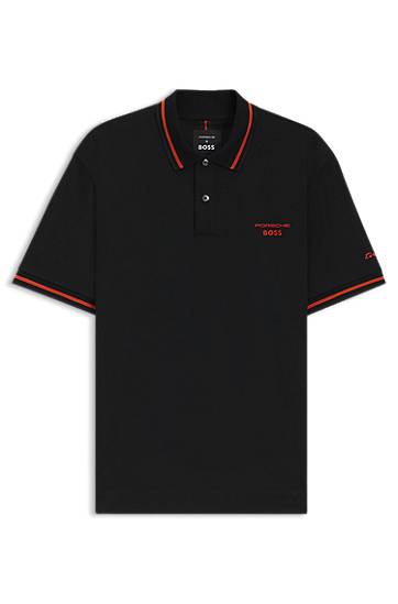 Poolopaita BOSS Porsche x BOSS Cotton Polo Shirt with Moisture Control Musta | 50543257