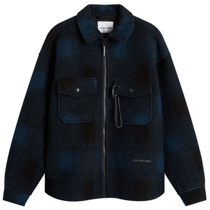 Takki and wander Shaggy Wool Zip Jacket, Size Small Tummansininen | 5745283053-120