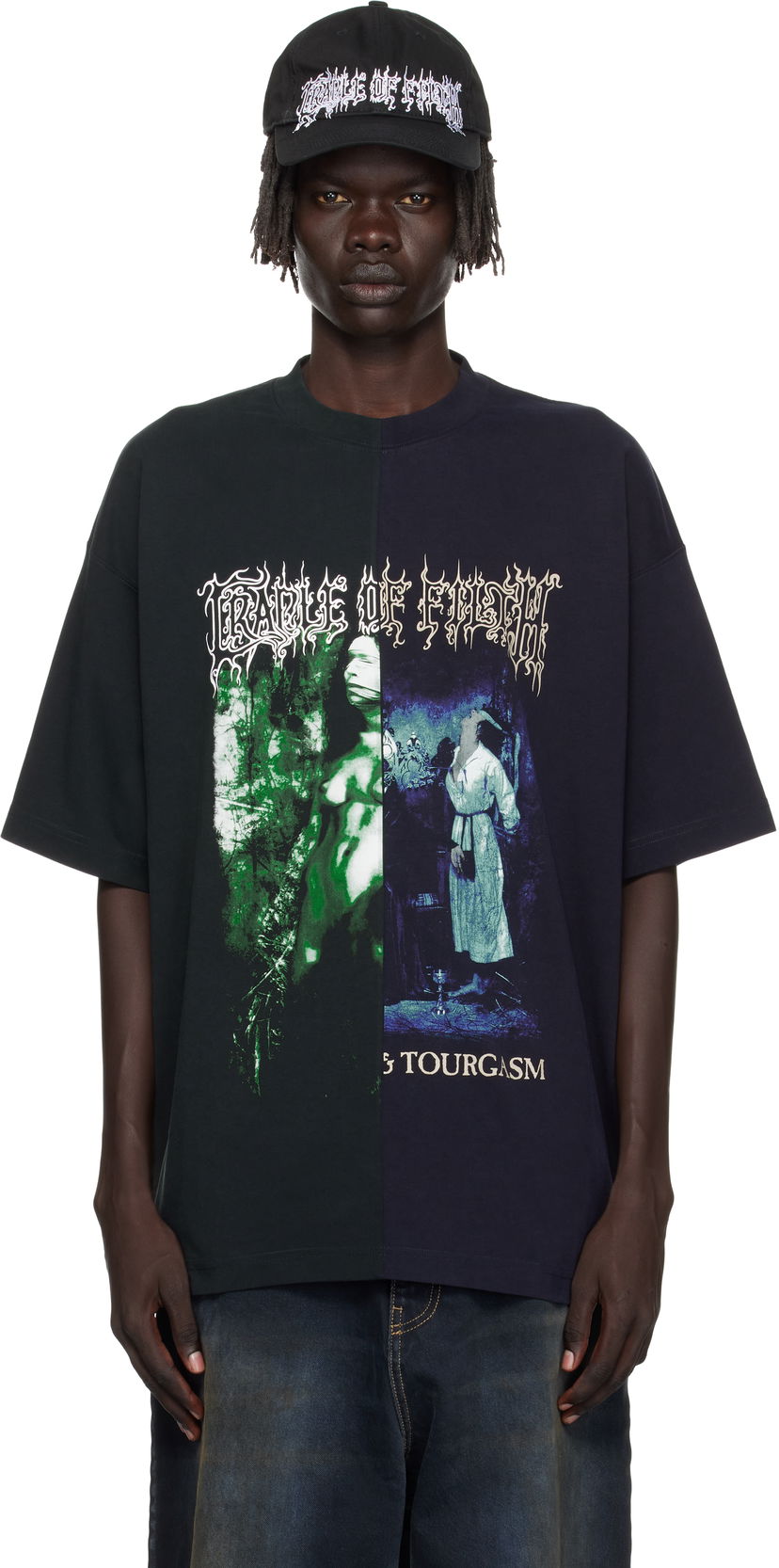 T-paita VETEMENTS Vetements Cradle of Filth Cut-Up Oversized T-Shirt Musta | UCF76TR850EN