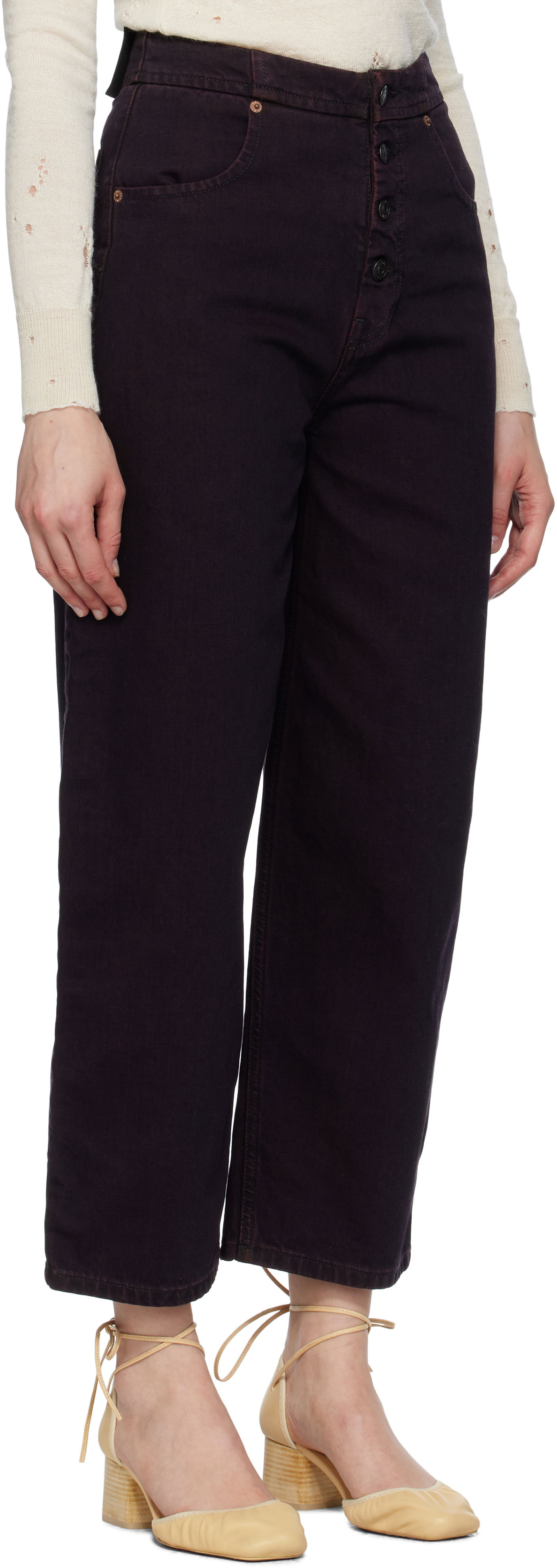 Jeans Maison Margiela MM6 Maison Margiela Barrel-Leg Jeans Burgundia | S52LA0268 M30032, 1