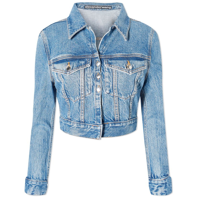 Takki Alexander Wang Shrunken Cardi Trucker Denim Jacket Sininen | 4DC1242212-482A