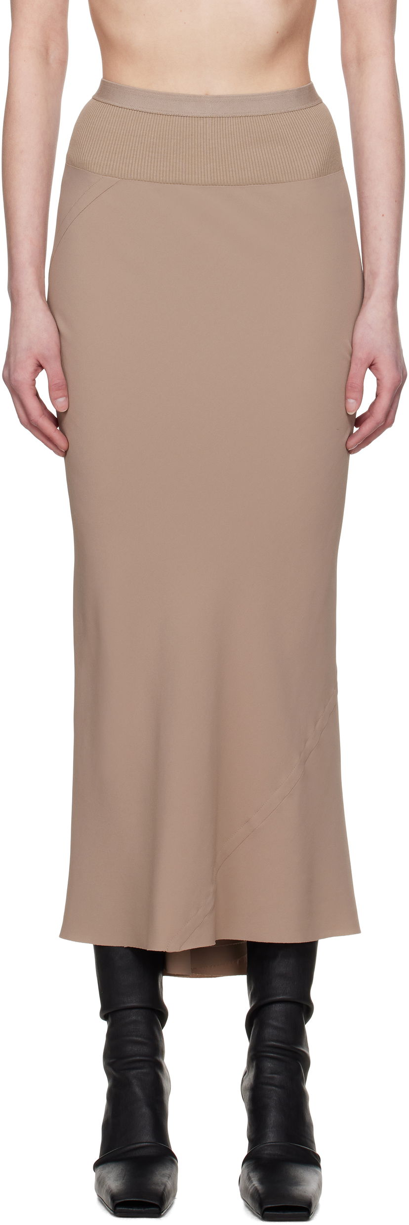 Hame Rick Owens Rick Owens Hollywood Calf Bias Maxi Skirt Beige | RP01E7334 CC