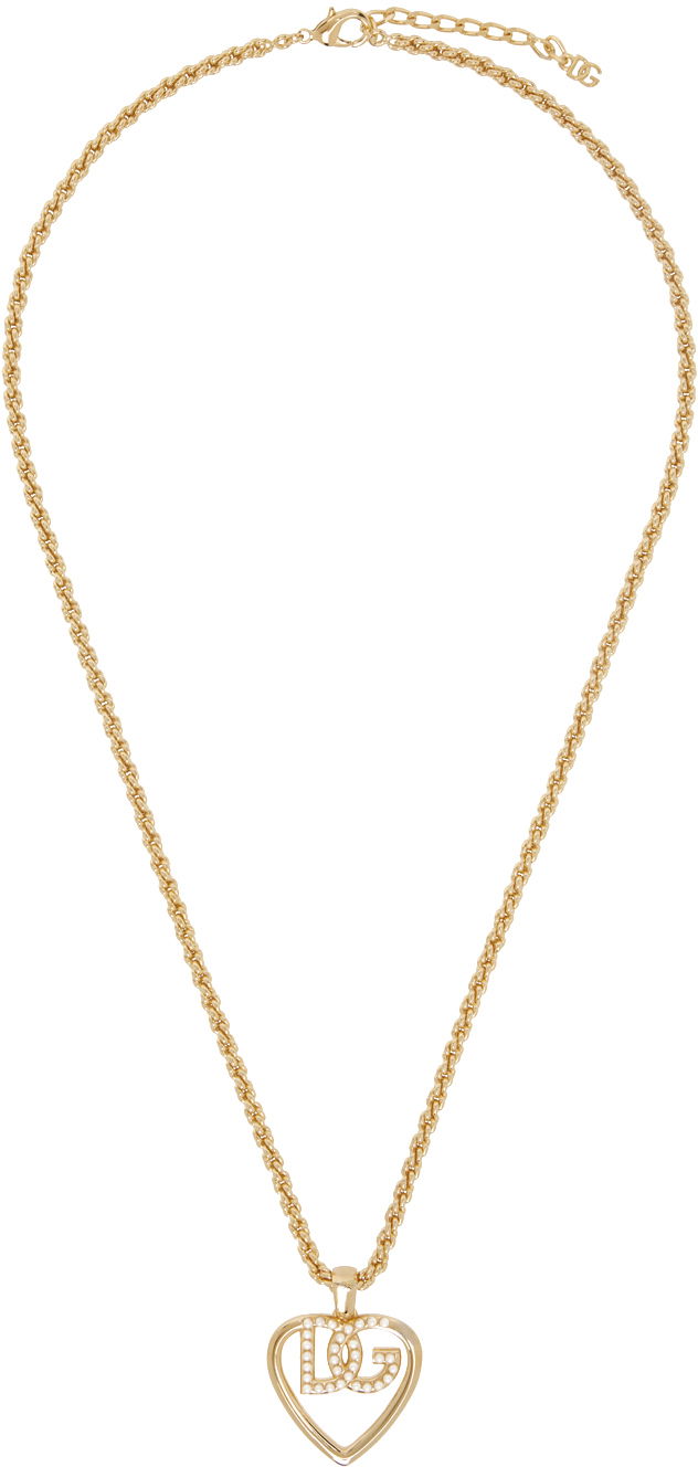 Kaulakoru Dolce & Gabbana Dolce&Gabbana Heart 'DG' Pendant Necklace Metallinen | WNQ6L4 W1111