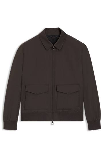 Takki BOSS BECKHAM Water-Repellent Twill Collared Jacket Ruskea | 50557631
