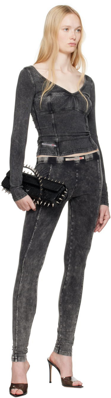 Leggingsit Diesel Diesel Athena-Dnm Leggings Harmaa | A17571 0SHAN, 3