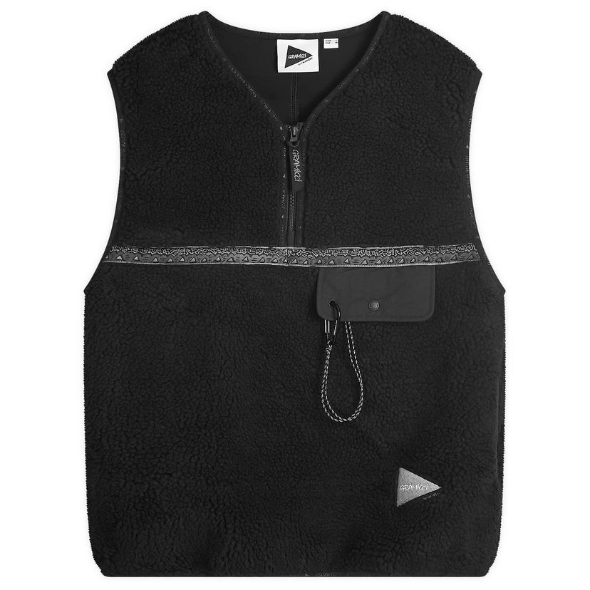 Liivi GRAMICCI And Wander x Tape Fleece Vest Black Musta | GUJ4-F3006-M-BLK