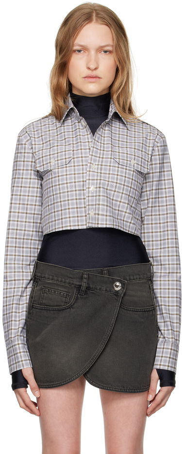 Paita Coperni Cropped Button Up Shirt Sininen | COPCH43F2007, 0
