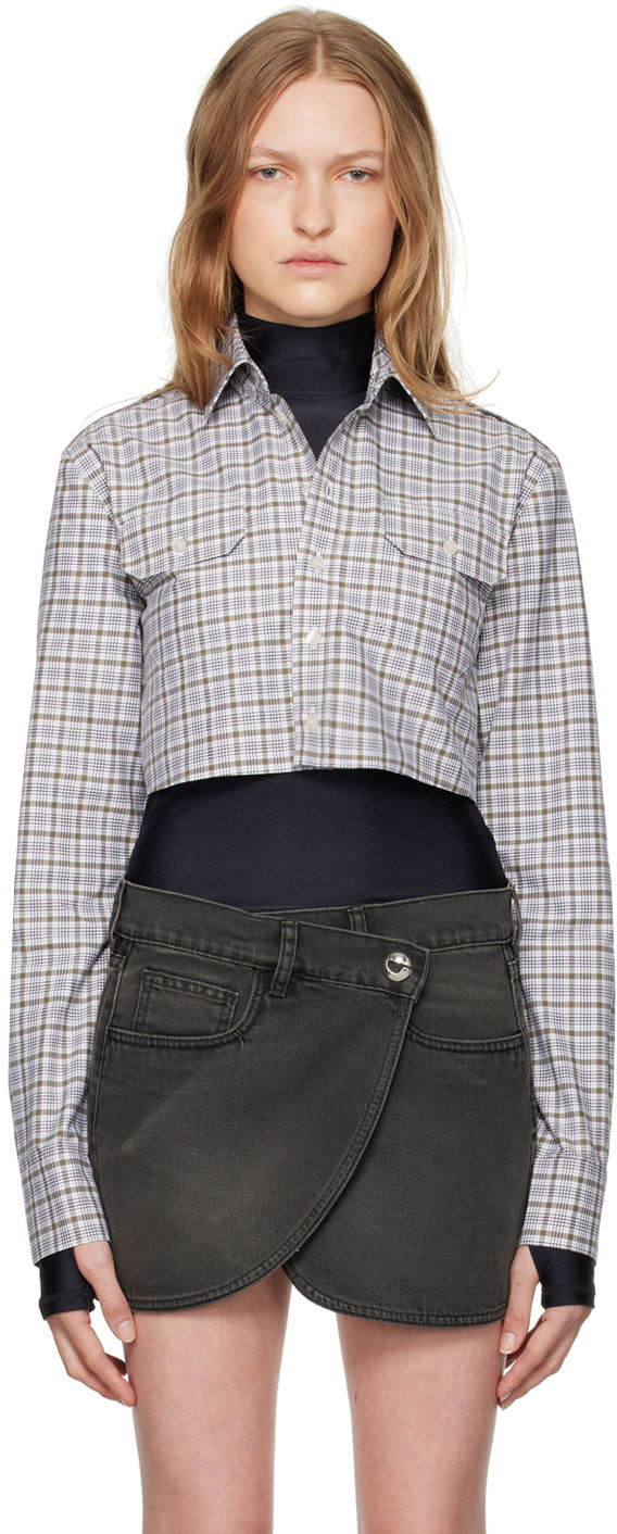Paita Coperni Cropped Button Up Shirt Sininen | COPCH43F2007