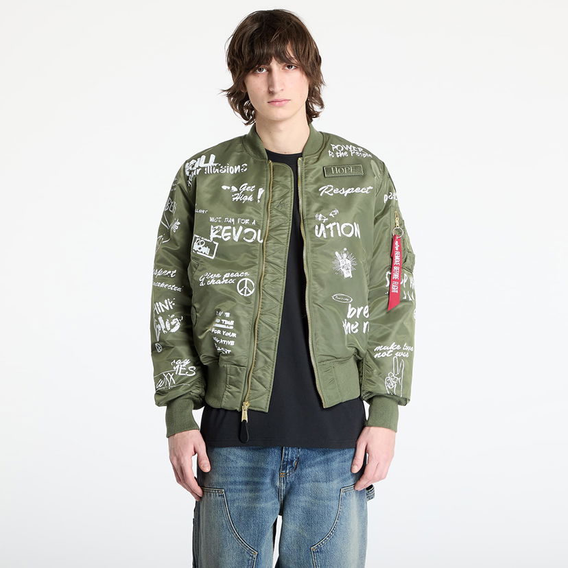 Bomber-takki Alpha Industries Alpha Industries MA-1 Peace Bomber Jacket Vihreä | 156136-01