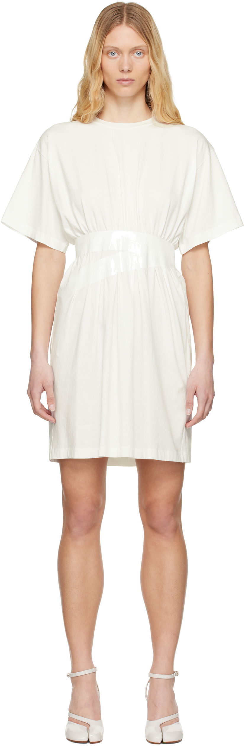 Mekko Maison Margiela MM6 Maison Margiela Taped Jersey Dress Valkoinen | S52DA0063 M20048