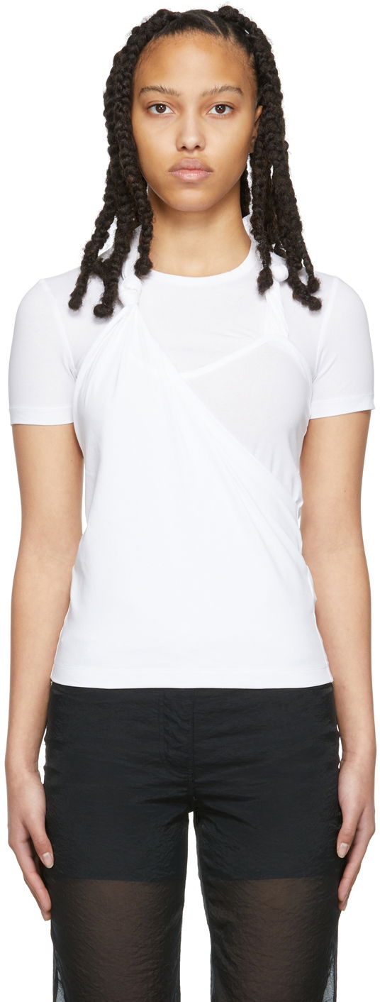 Tankkitoppi Helmut Lang Helmut Lang Twisted Jersey T-Shirt Valkoinen | M02HW507