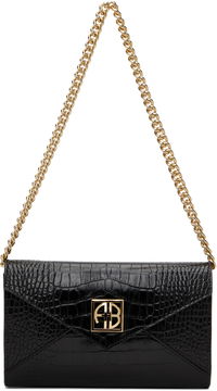 ANINE BING Small Elly Croc-Embossed Clutch Bag