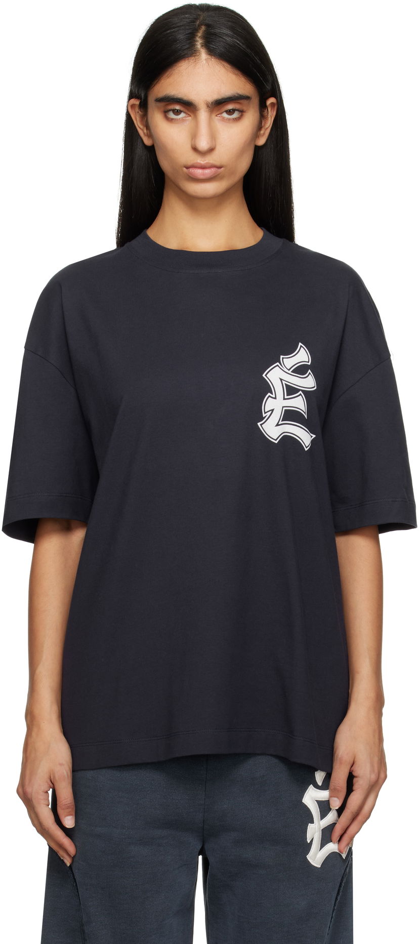 T-paita Études The City Relax T-Shirt Tummansininen | H24MMTSH130-44