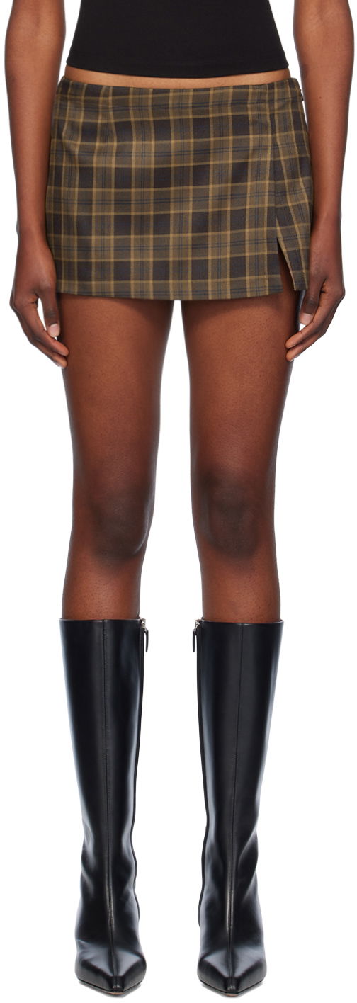 Hame Miaou Miaou Micro Plaid Miniskirt Ruskea | 4012PLBPLB