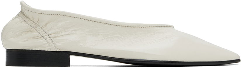 Tennarit ja kengät BY FAR BY FAR Carré Leather Ballerina Flats Valkoinen | MWFHC055LL002WH020PL