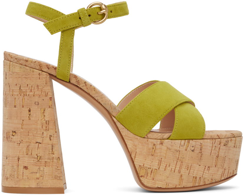 Tennarit ja kengät Gianvito Rossi Bebe Cork Platform Sandals Vihreä | G31522.70RIC.CSG