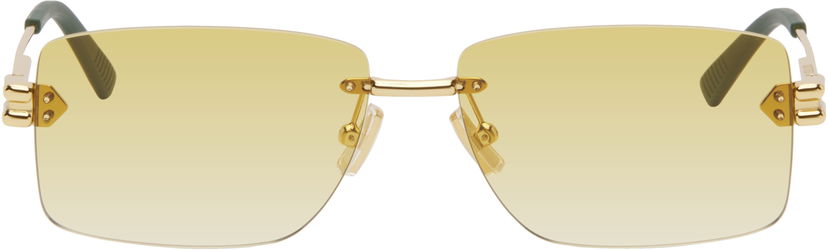 Aurinkolasit Bottega Veneta Bottega Veneta Lock Rectangular Sunglasses Keltainen | BV1126S-006