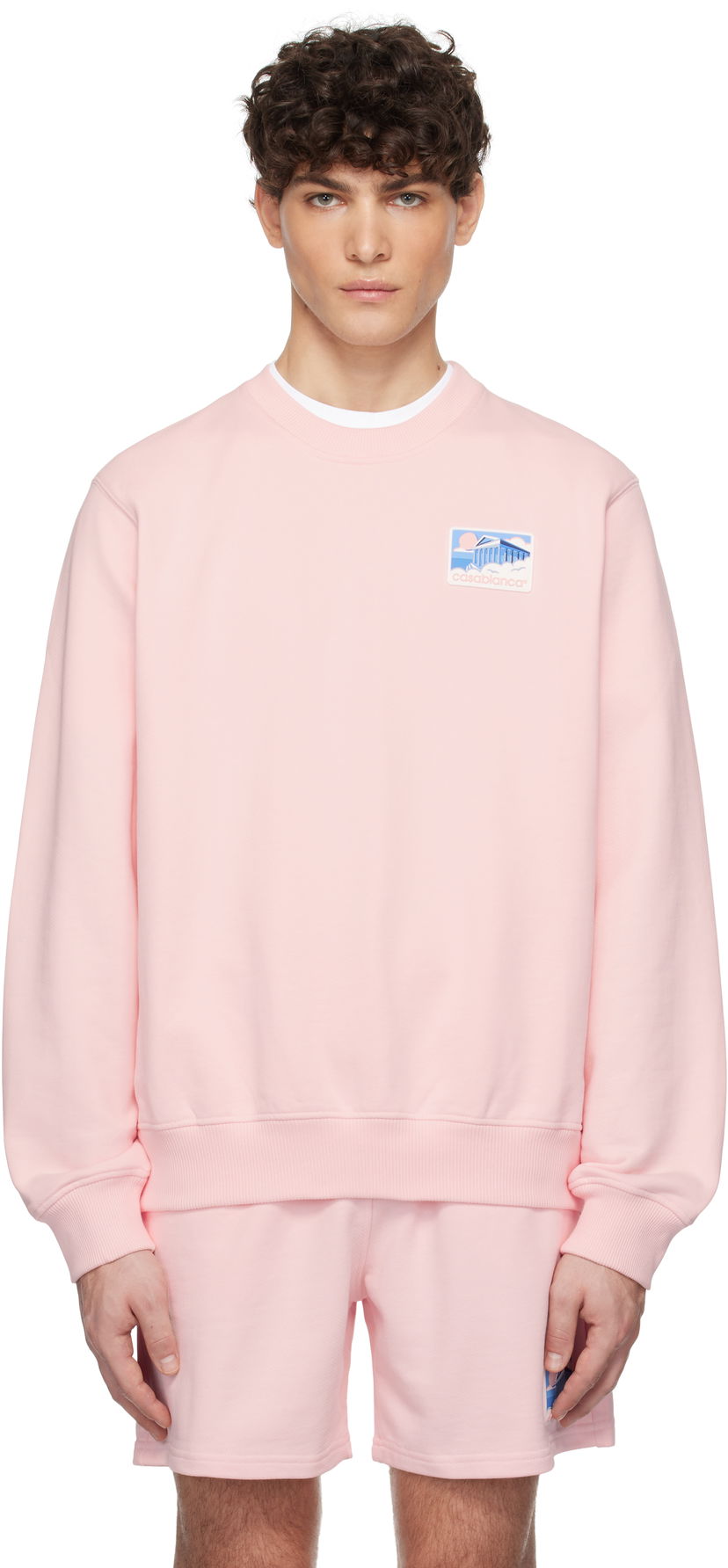 Huppari Casablanca Temple Patch Classic Sweatshirt Vaaleanpunainen | MPS25-JTP-293-04