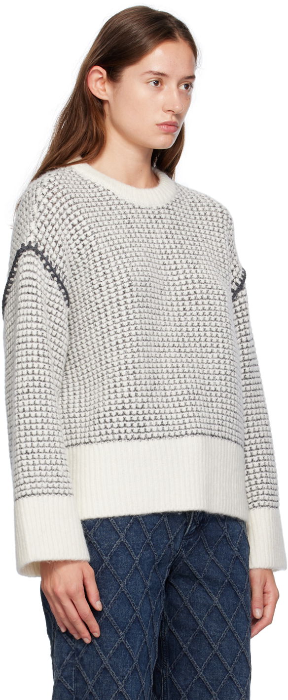 Villapaita rag & bone Katie Waffle Knit Sweater Valkoinen | WAS24F050SA50, 1