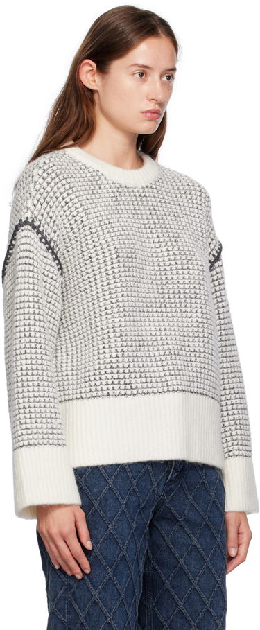 Villapaita rag & bone Katie Waffle Knit Sweater Valkoinen | WAS24F050SA50, 1