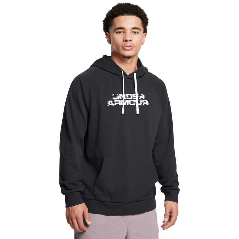 Huppari Under Armour Rival Fleece Textured Glitch Hoodie Musta | 1389428-001