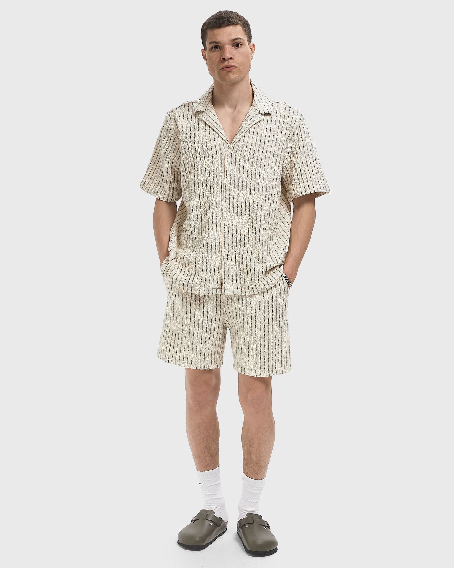 Paita Les Deux Lesley Structured Short Sleeve Shirt Valkoinen | 1000117-215, 1