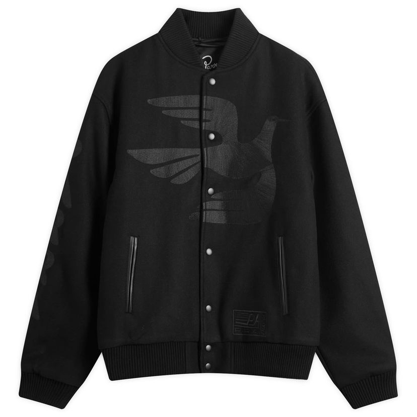 Takki By Parra Not Movie Quality Varsity Jacket Musta | 54365-BLK
