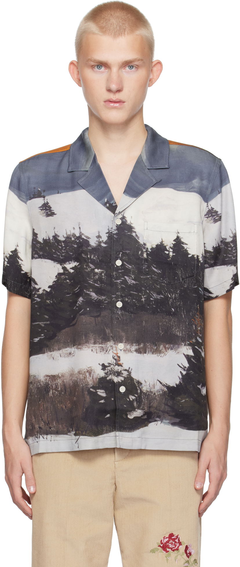 Paita Soulland Orson Printed Shirt Sininen | 42045-1286