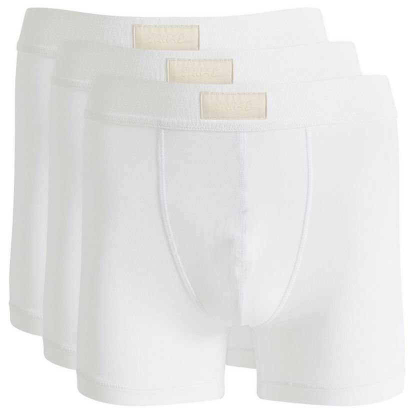 Nyrkkeilijät SKIMS SKIMS Men's 3" Cotton Boxer Briefs - 3-Pack Valkoinen | BO-BBR-5634M-CH