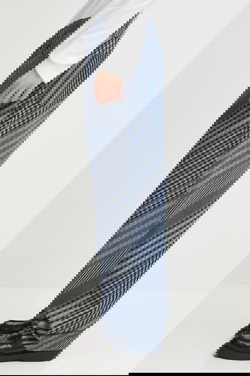 Jeans KENZO Kenzo Diagonal Stripe Turn Up Wide Fit Jeans Sininen | FF65DP4216Z1, 1