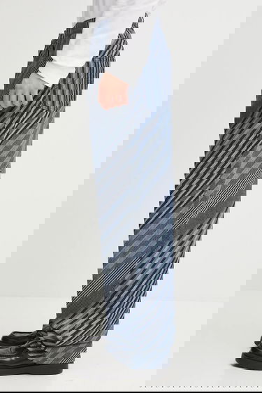 Jeans KENZO Kenzo Diagonal Stripe Turn Up Wide Fit Jeans Sininen | FF65DP4216Z1, 1