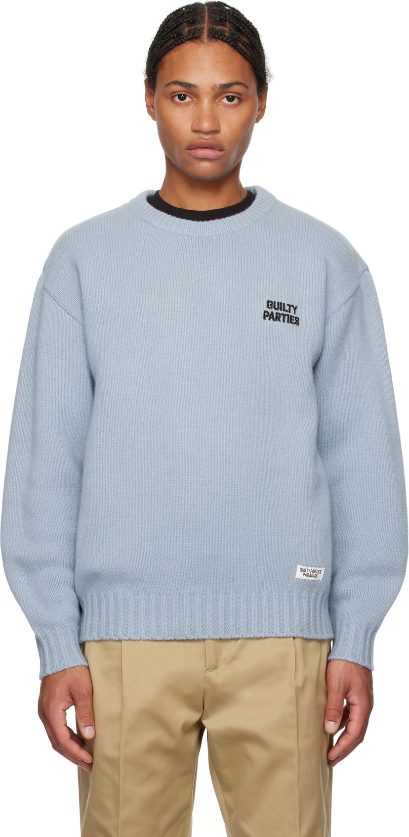 Villapaita WACKO MARIA Sweater Classic Knit Sininen | 24FW-WMK-KN07